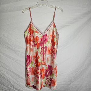 Vintage y2k floral whimsigoth coquette satin slip dress